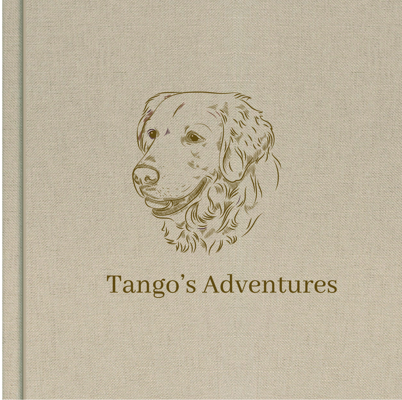 Custom pet photo cover with sketch of dog