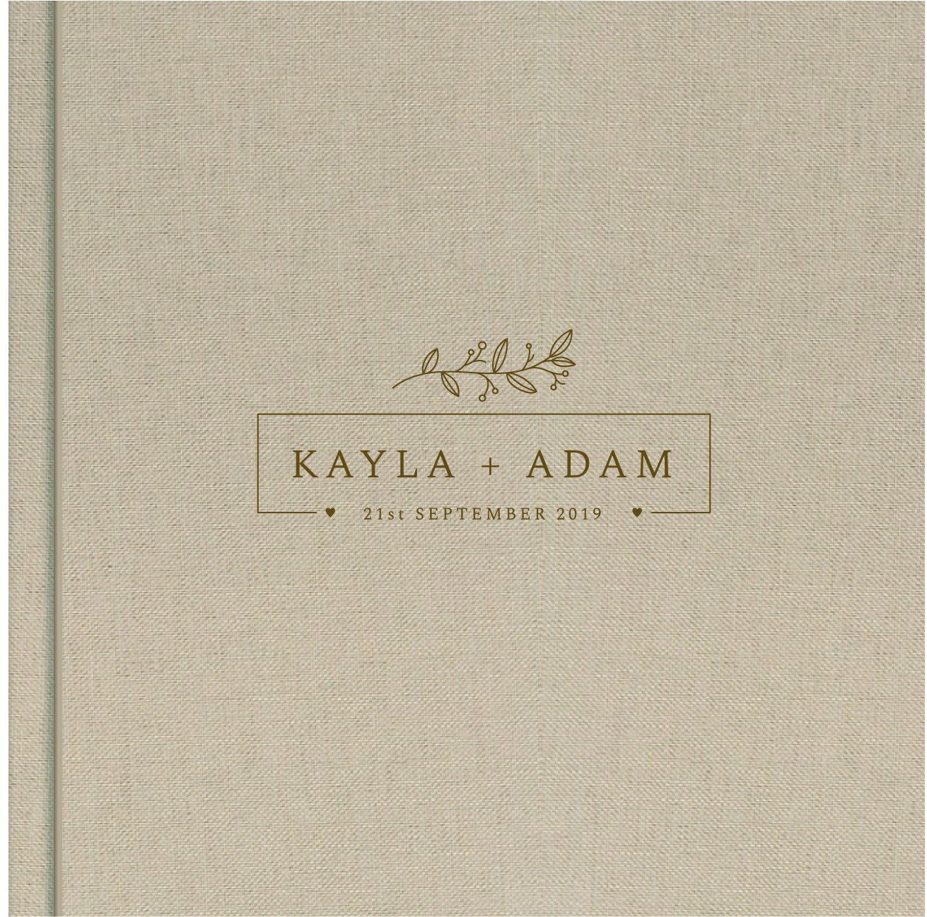 Custom linen wedding photo album cover