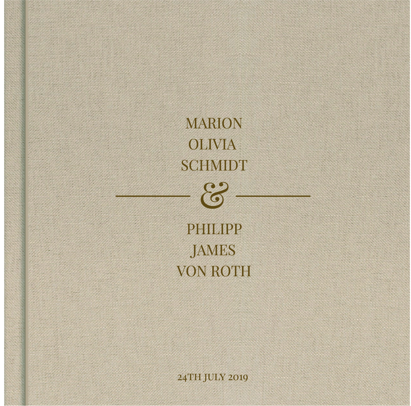 Embossed wedding photo album cover