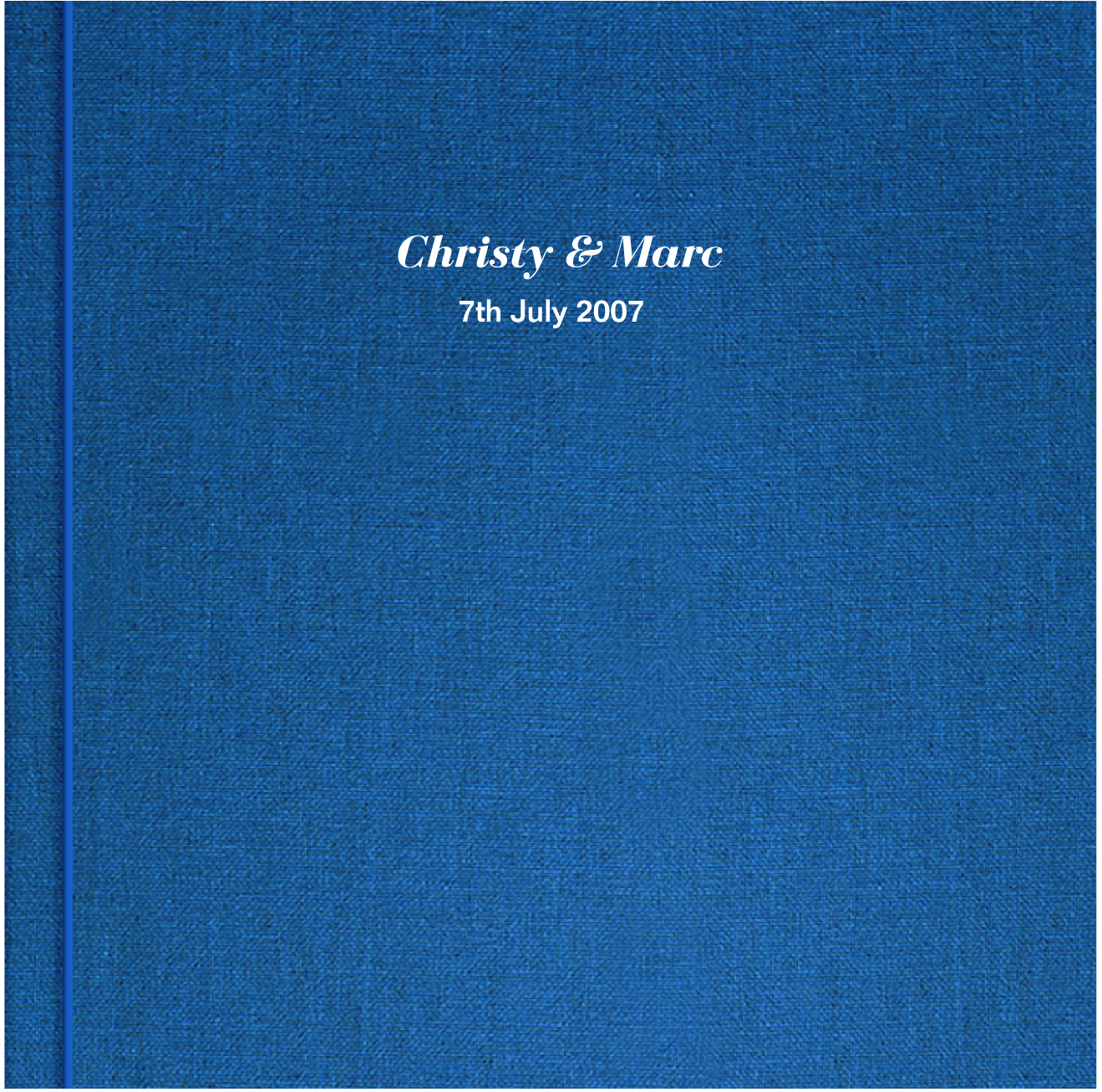 Wedding album cover with embossed title