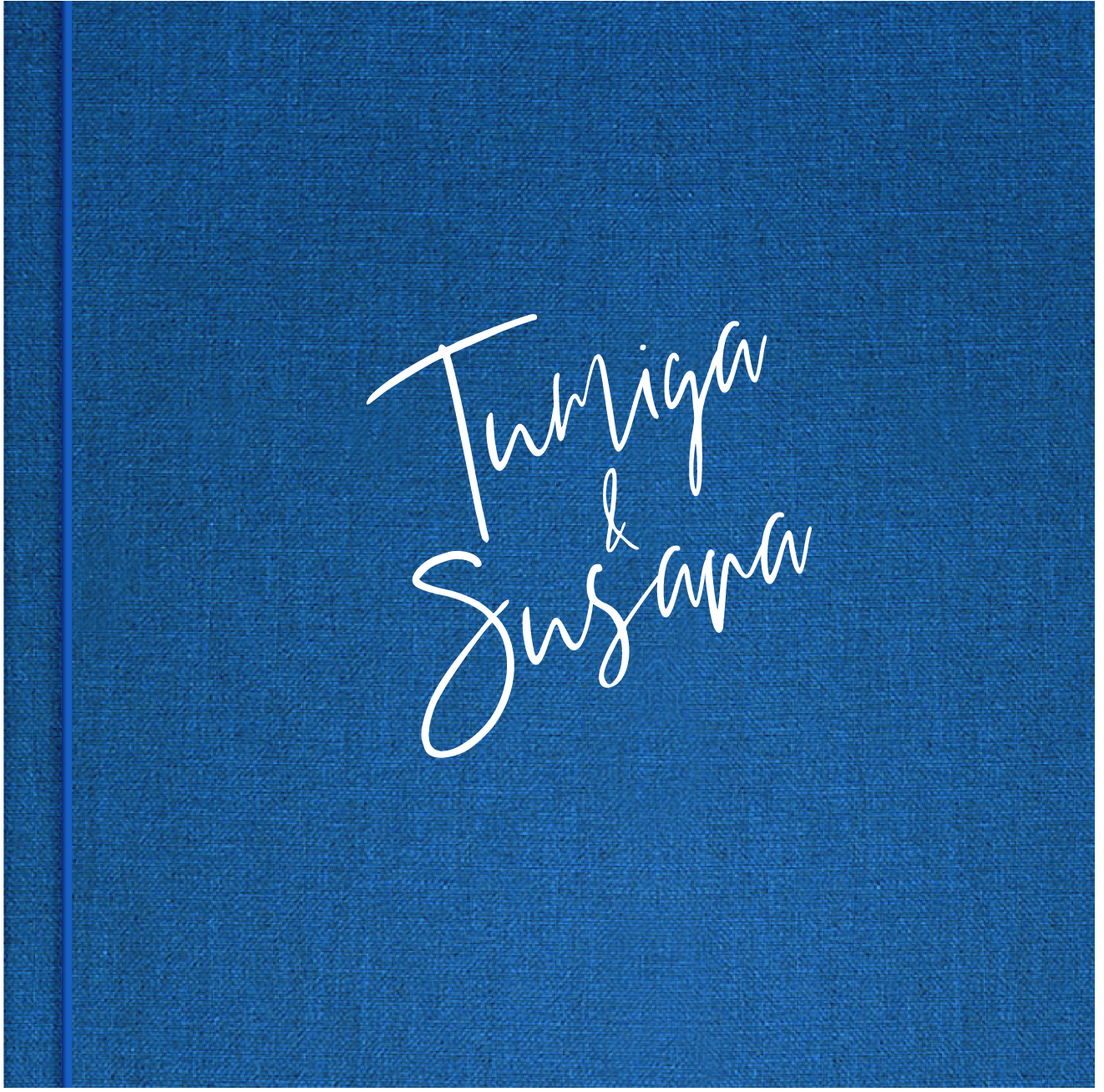 Wedding album with custom embossed title
